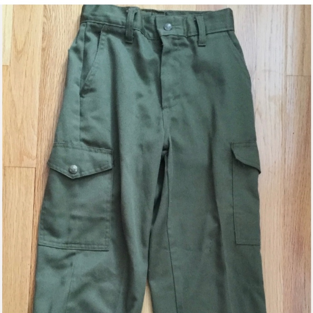 Vintage Boy Scout Olive Green Pants Size 10 12 Uniform